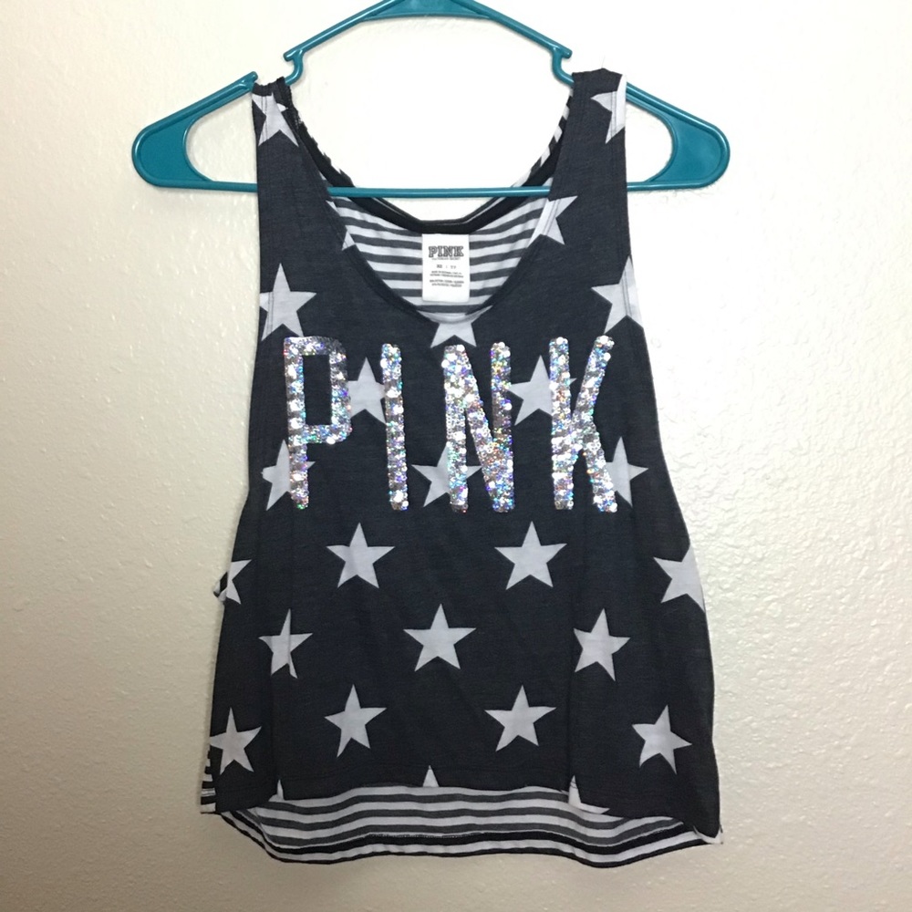 PINK VICTORIA SECRET GLITTER TOP